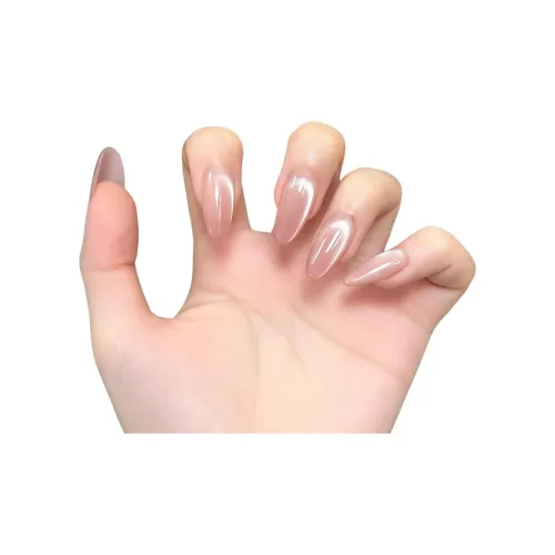 OCHIEN Светло-розовый маникюр с эффектом кошачьего глаза искусные ногти MID длина овал нежно-розовый однотонный кошачий глаз