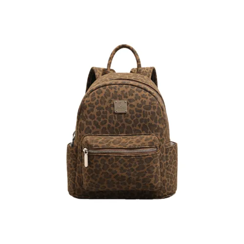 OCTSUI ПУ (полиуретан) Рюкзак Большой Женский Леопард Коричневый