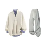 Айвори Белый Топ + Фотиния Серые Штаны