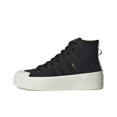 Adidas Originals Nizza Bonega Mid Slip Resistant Abrasion Resistant Дышащий MID Скейтбординг Кроссовки Женские Черный