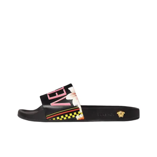VERSACE Rubber Slide Тапочки Женские Черные