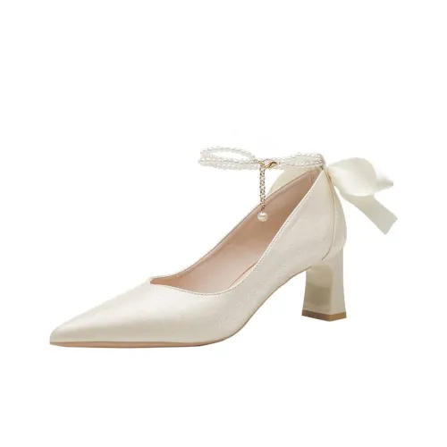 Wuji Квадратный каблук Высокие каблуки 6 см Женские Шампанское золото