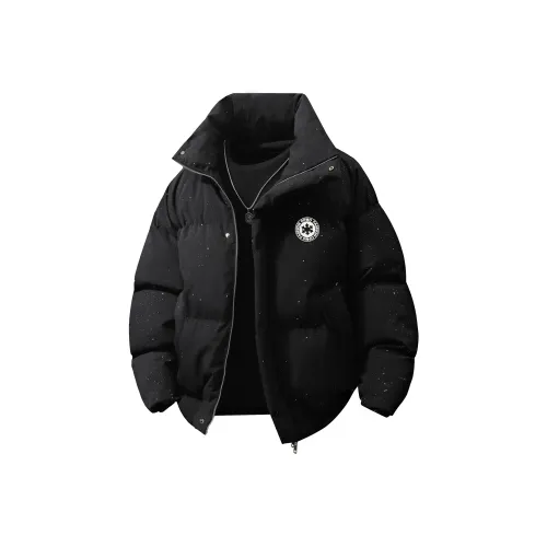 OPMO Черный Синий [Съемный Бренд Брошь] Унисекс Пуховики