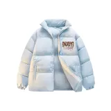 Синий хлопковый пуховик