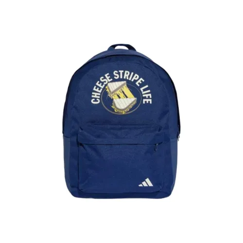Adidas Polyester Backpack Unisex Dark Blue Beige White Adidas Полиэстер Рюкзак Унисекс Темно-синий Бежевый Белый