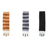 Полосы Коричневый + Полосы Серый + Плоская подошва Черный [Кошачья лапа, 3 упаковки]