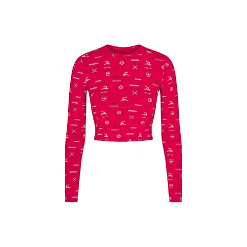 SKIMS Fw25 Сон Супер Укороченный Длинный Рукав Пижамный Топ Женские