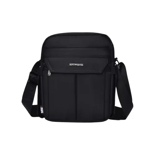 SEPTWOLVES Сумка через плечо из ткани мужская черная
