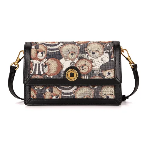 DANNYBEARJEANS Сумка через плечо из синтетической кожи женская винтажная медведь черная