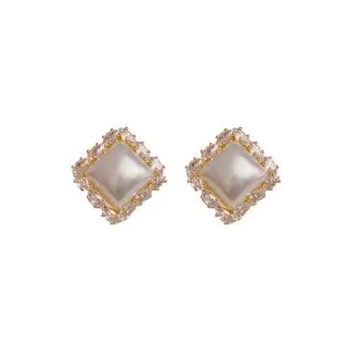 BONAS Copper Stud Earrings Women's BONAS Медные серьги-гвоздики женские