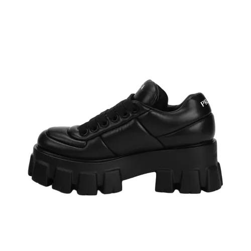 PRADA Monolith Low Топ Обувь на платформе Женская Черная