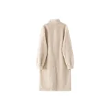 Бежевый бархат пальто