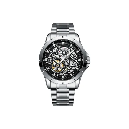 ROERDUM Автоматический механический механизм нержавеющая сталь ремешок мужские часы череп циферблат