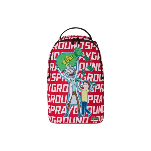 SPRAYGROUND Rick Morty Коллаборация 900D Полиэстер Рюкзак Унисекс Красный