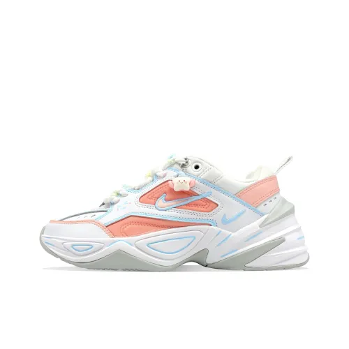 Nike M2K Tekno Свежий образ Эльф Освежающий Амортизация Длина тела Увеличение Низкий Топ Толстая подошва Кроссовки Женские Белый Синий