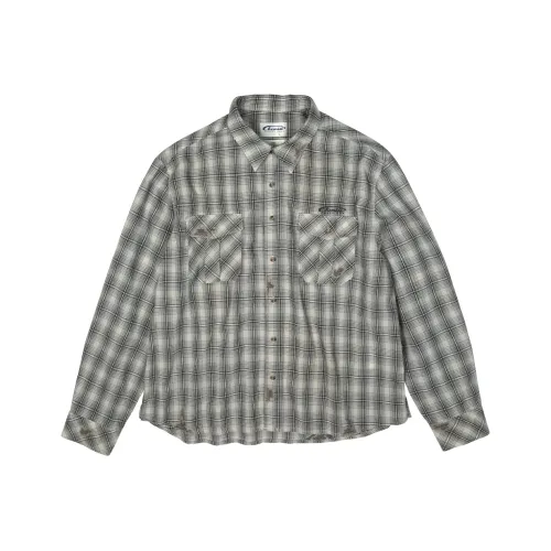 CHEMIST CREATIONS Бежевый Черный Клетка Унисекс Рубашки