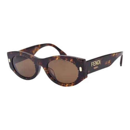 FENDI Пластина OVAL SUNGLASSES Женские Черепаховый