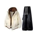 Абрикосовый топ + черные штаны