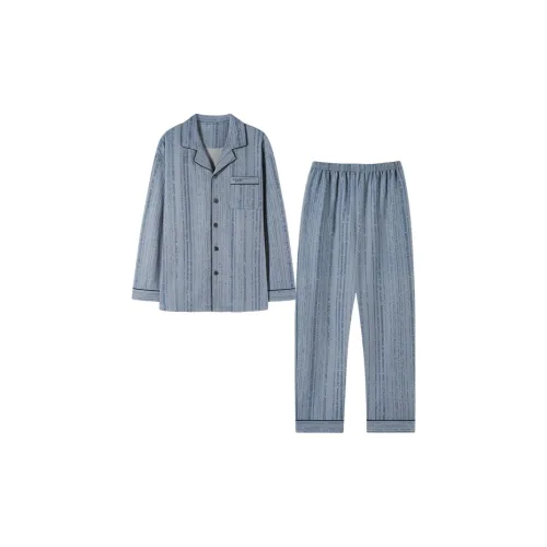 MIIOW Стальной Синий Мужской Пижамный Комплект