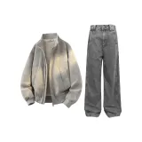 Светло-серая куртка + серые штаны