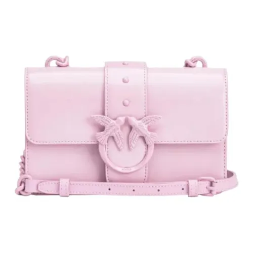 PINKO Love Bag Напп Кожа Сумка через плечо Мини Женская Светло-розовая