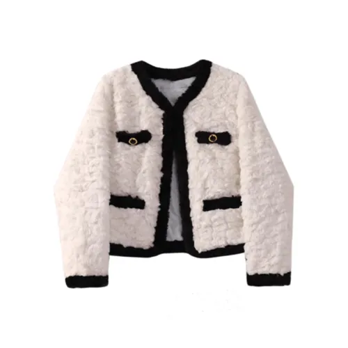 IUNOP Белый Утеплённый Женский Бархатный Куртка