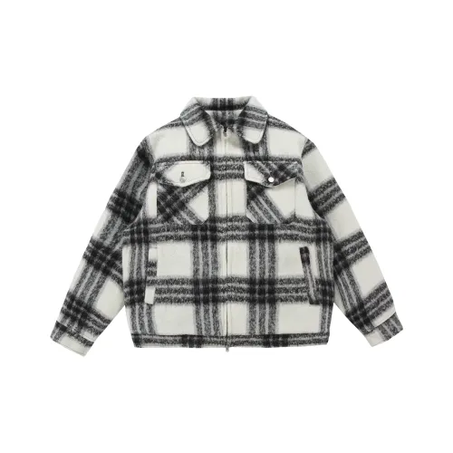 Комбо Черный Белый Клетка Унисекс Пуховики