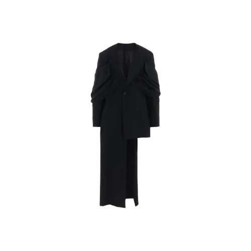 Yohji Yamamoto Femme FW25 W SAXONY GATHERED STOLE D Куртка Куртки Пальто Женские