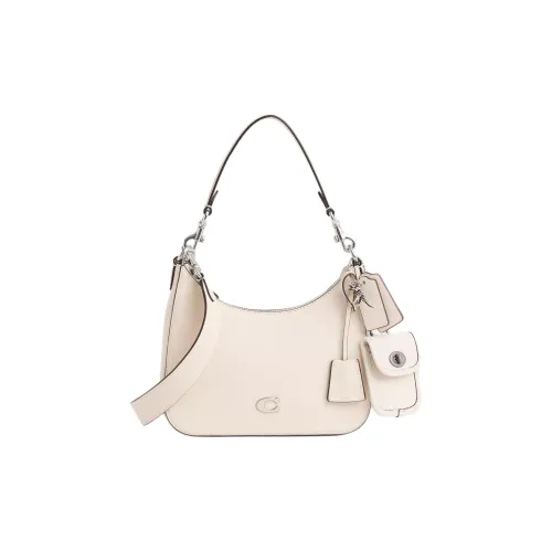 COACH HoboCrossbody Подпись Покрытый холст Кожаная вставка Сумка через плечо Стандартная Средняя Женская Экрю