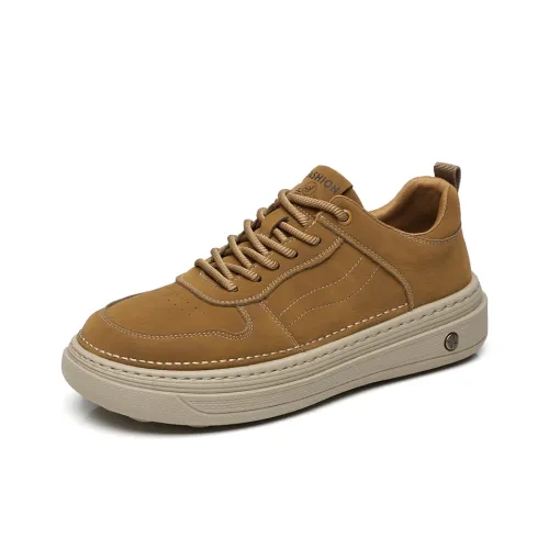 Othellon Легкие и Дышащие Увеличение Высоты Низкие Кроссовки для Скейтбординга Мужские Желтые