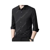 Черная рубашка с флисовой подкладкой, наклонные полосы