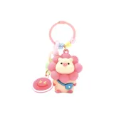 Розовый брелок в виде подсолнуха и свиньи
