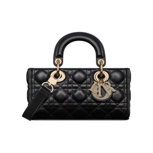 DIOR LADY D Joy Lambskin Crossbody Bag Small Women's Black