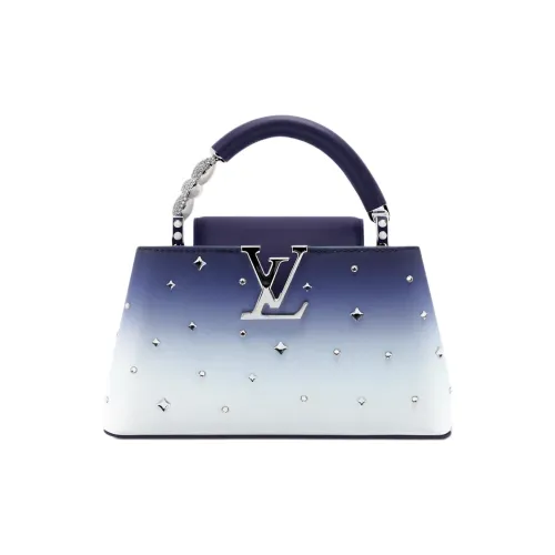 LOUIS VUITTON Capucines Сатин Одно плечо Сумка Мини Женская Ледяной Синий