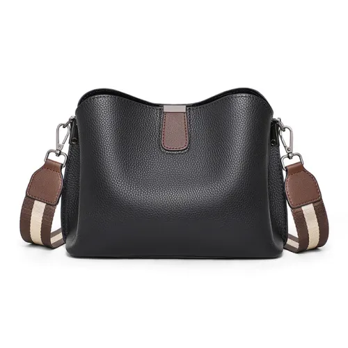 Younger Song Сумка через плечо из коровьей кожи с синтетической кожей стандартная женская черная