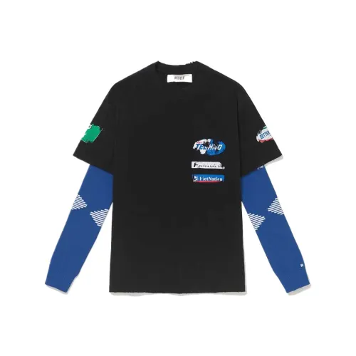 Piet Co-brand Винтажный Черный Синий Унисекс T-рубашки