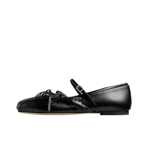 Jimmy Choo Loli Ballerina Flat Mary Jane Women's Black