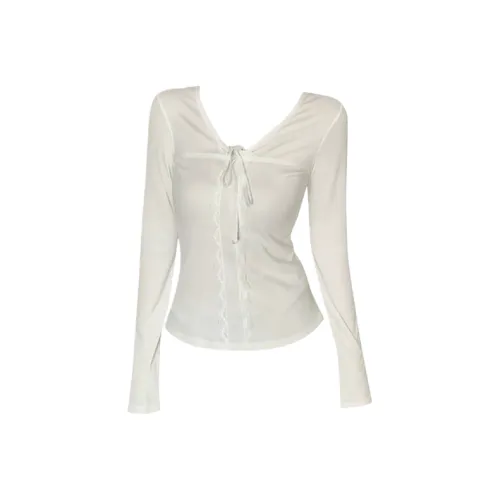 KYKW Белый с флисовой подкладкой Женские T-рубашки