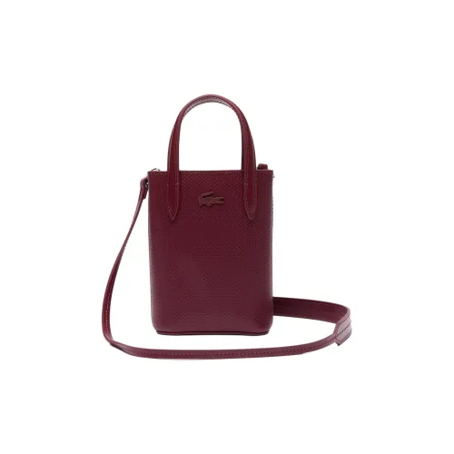 LACOSTE Телячья кожа Тоут Сумка Сумка для покупок Сумка через плечо Сумка Мини Женская Бургунди