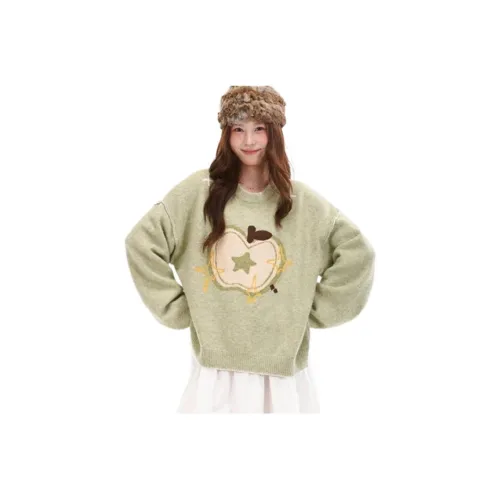 OURUOKE Зеленый Женский Трикотаж