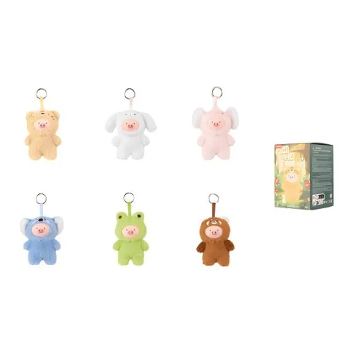 Miniso Мини Family Collection Размер 5,5gigi Резиновый Face Плюшевый Брелок Слепые коробки Один Mystery Коробка Целая коробка 6 шт
