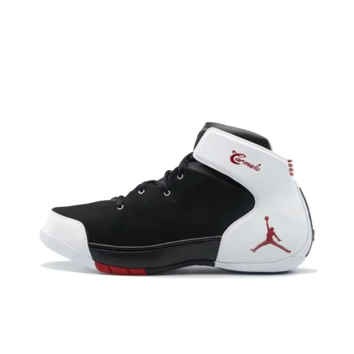 Jordan Melo 1,5 Износостойкий и Легкий MID Топ Винтажные баскетбольные кроссовки Мужской Черный белый