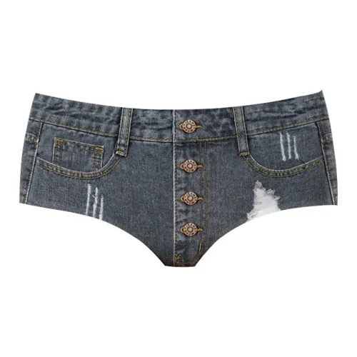 AIMENGYISI Однотонный Деним Женские Трусики-бикини