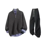 Лунная ночь Серый топ + Черные штаны