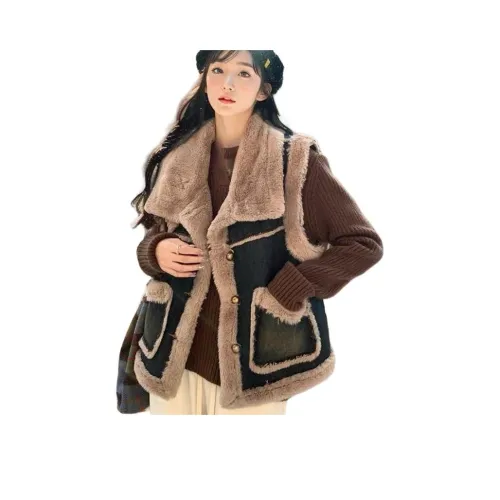 KLPFA Винтажный синий жилет женские пуховики