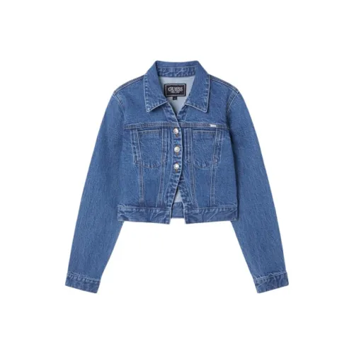 GUESS Джинсовые куртки среднего синего цвета для женщин