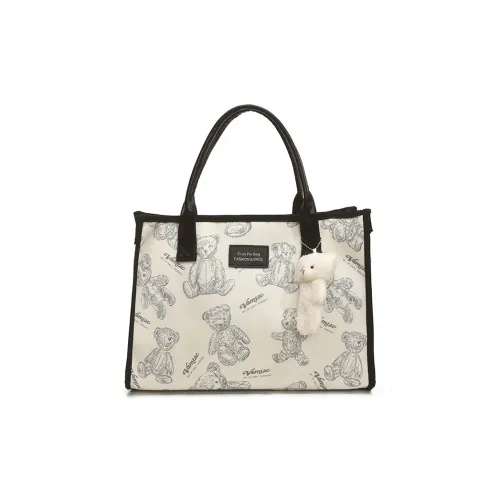 ORANGE BEAN Холст Сумка Стандартная Женская Белая Черная