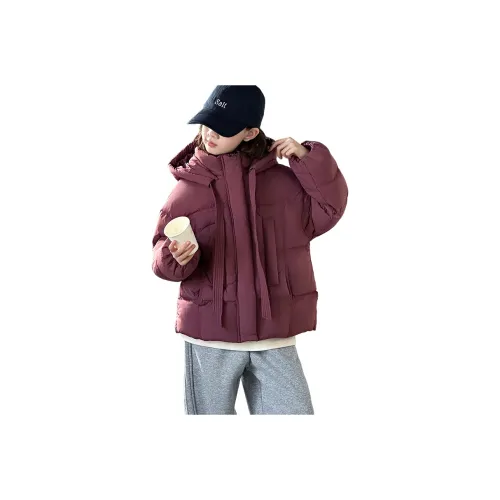 Rindu Пуховик Зимний Корейский стиль Бургунди Детский