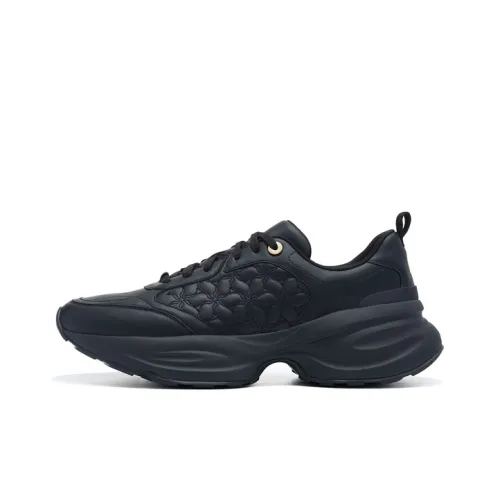 LI NING 1990 Classic Collection Низкий топ толстая подошва кроссовки мужские черные