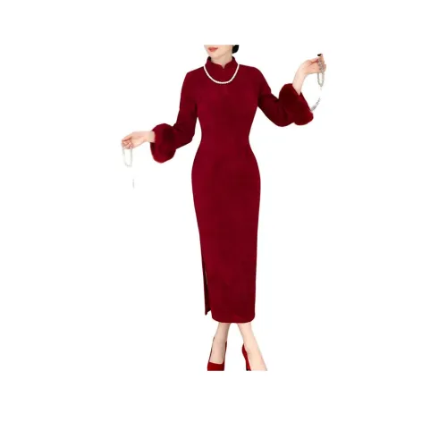 GOSO Длинное платье с длинными рукавами женское